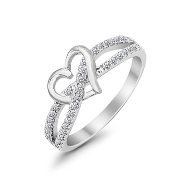 Heart Promise Engagement Eternity Ring Simulated CZ 925 Sterling Silver